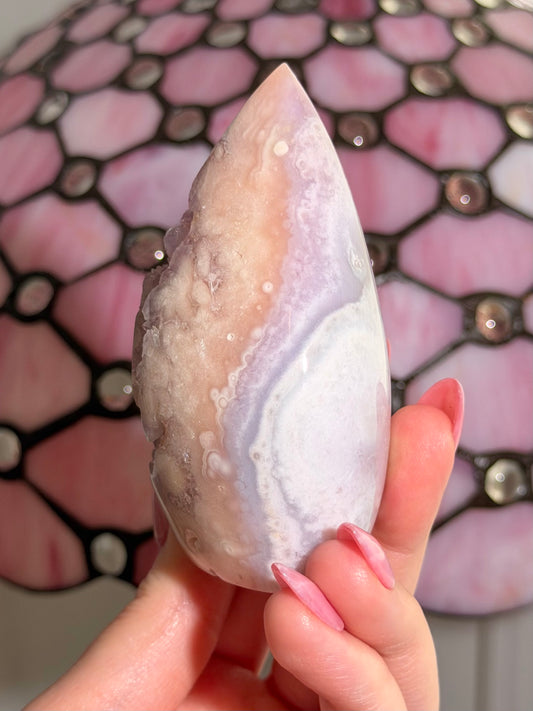 Flower agate x pink amethyst flame