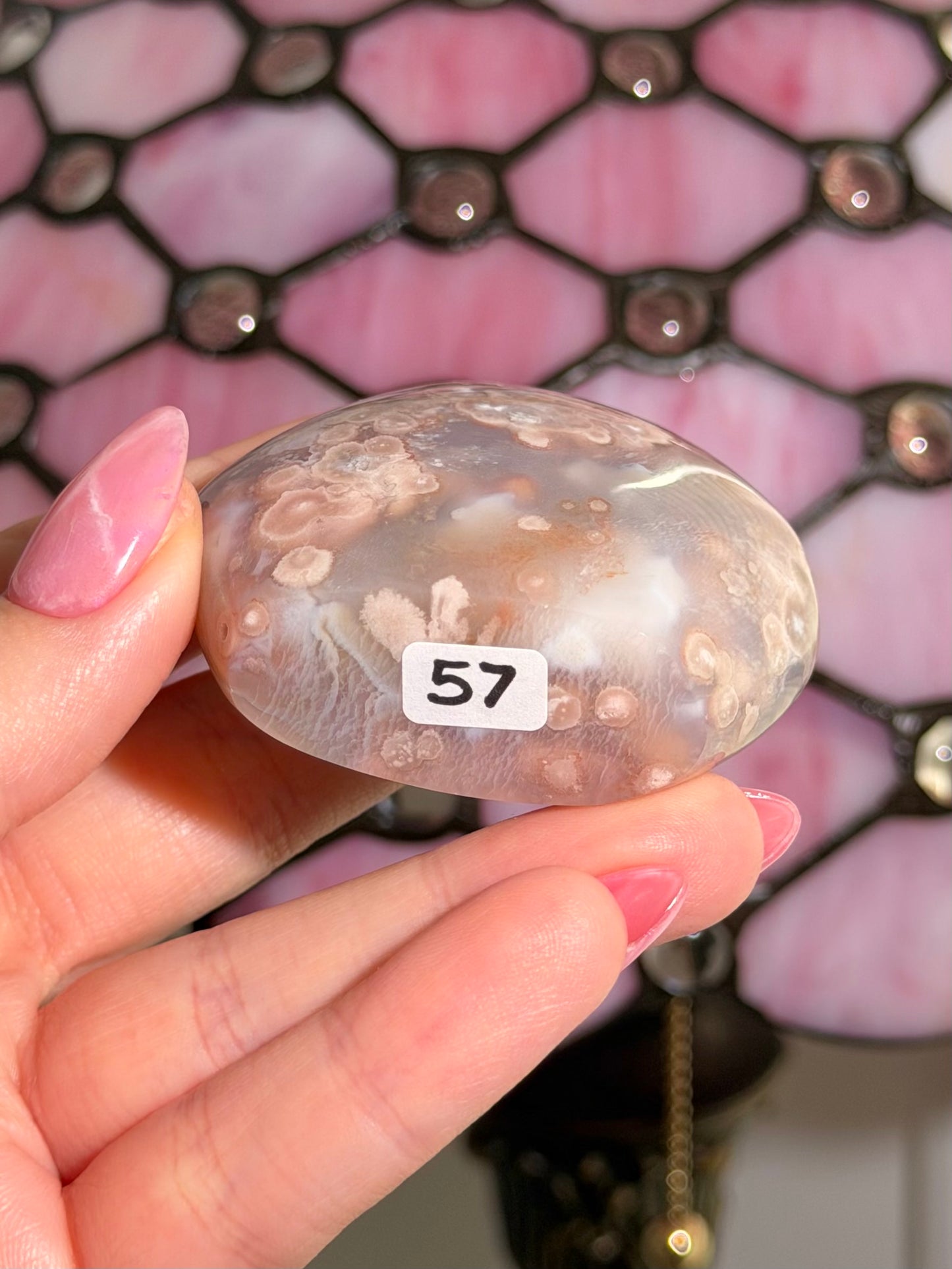 Flower agate x pink amethyst flame