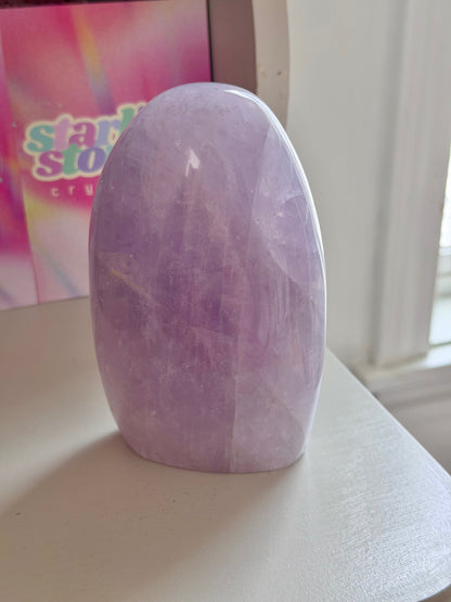 Icy lavender rose quartz freeform