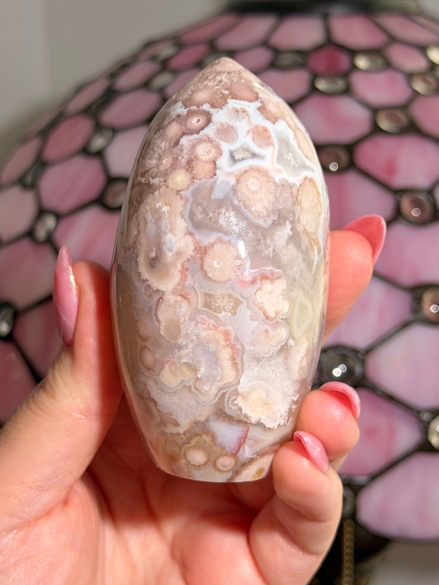 Flower agate x pink amethyst flame