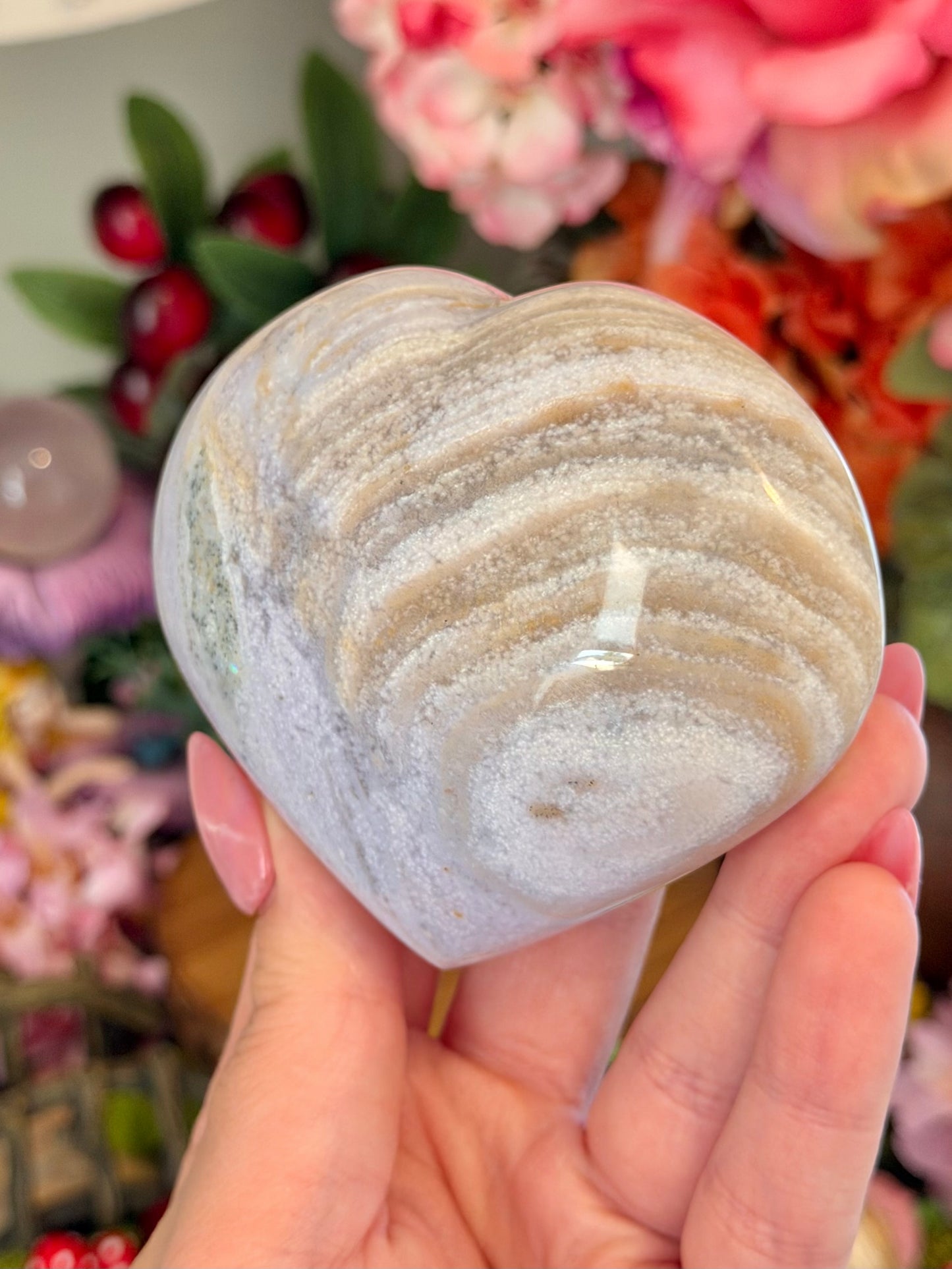 Pastel lilac sea jasper heart
