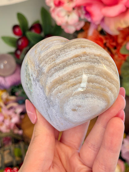 Pastel lilac sea jasper heart