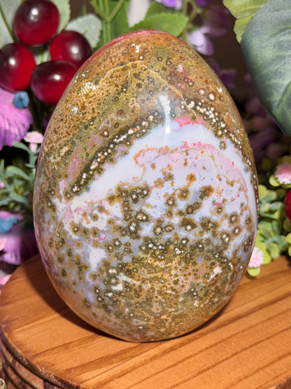 Pink & green sea jasper freeform