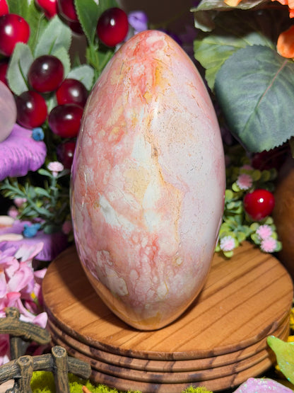 Large pink sea jasper freeform