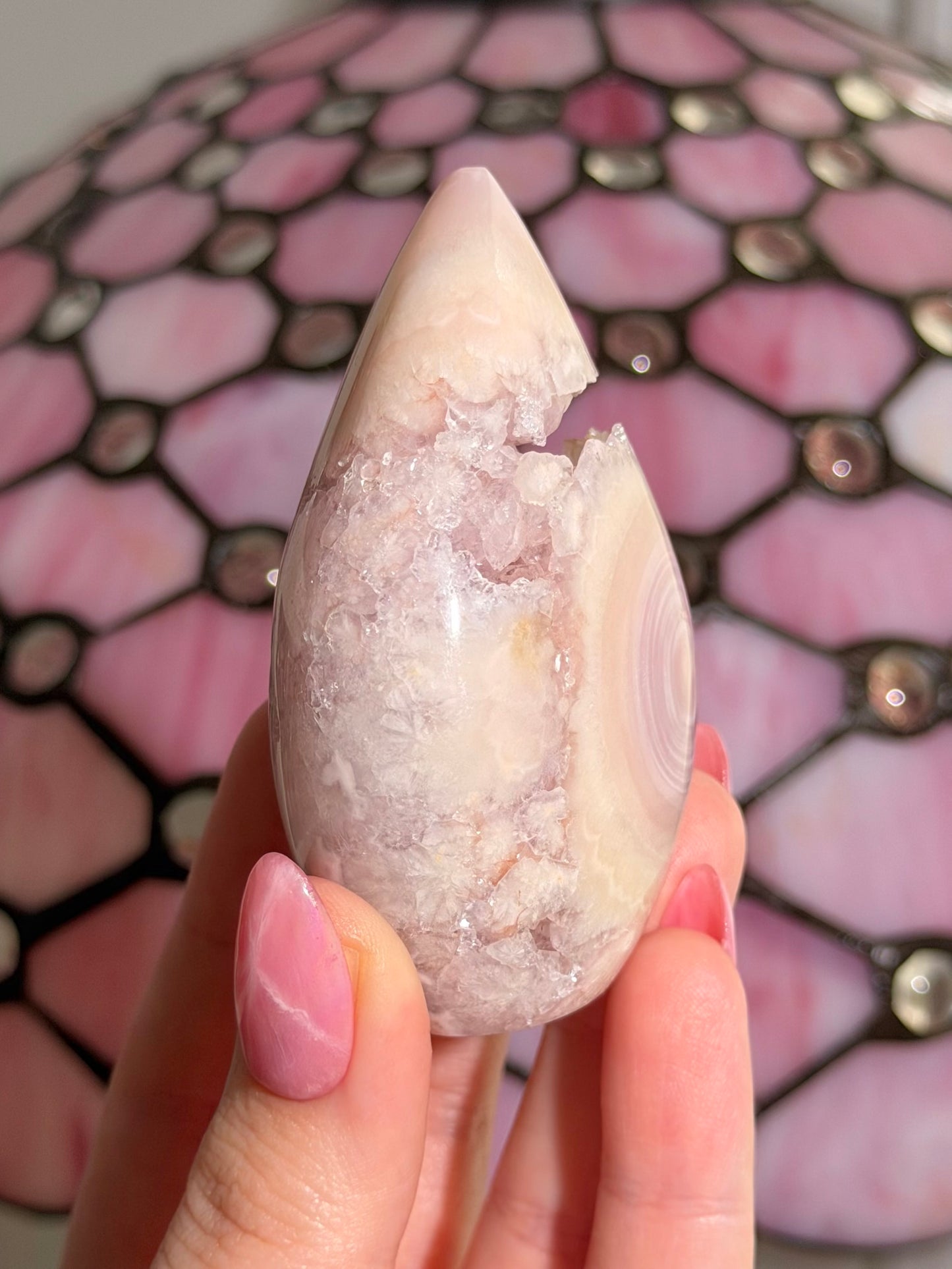Flower agate x pink amethyst flame