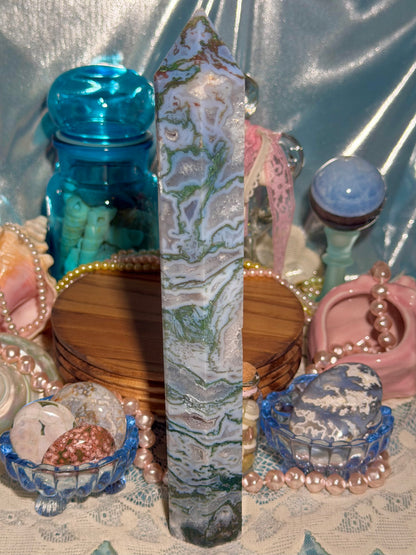 Moss agate tower