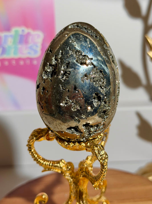 Golden pyrite egg from Peru