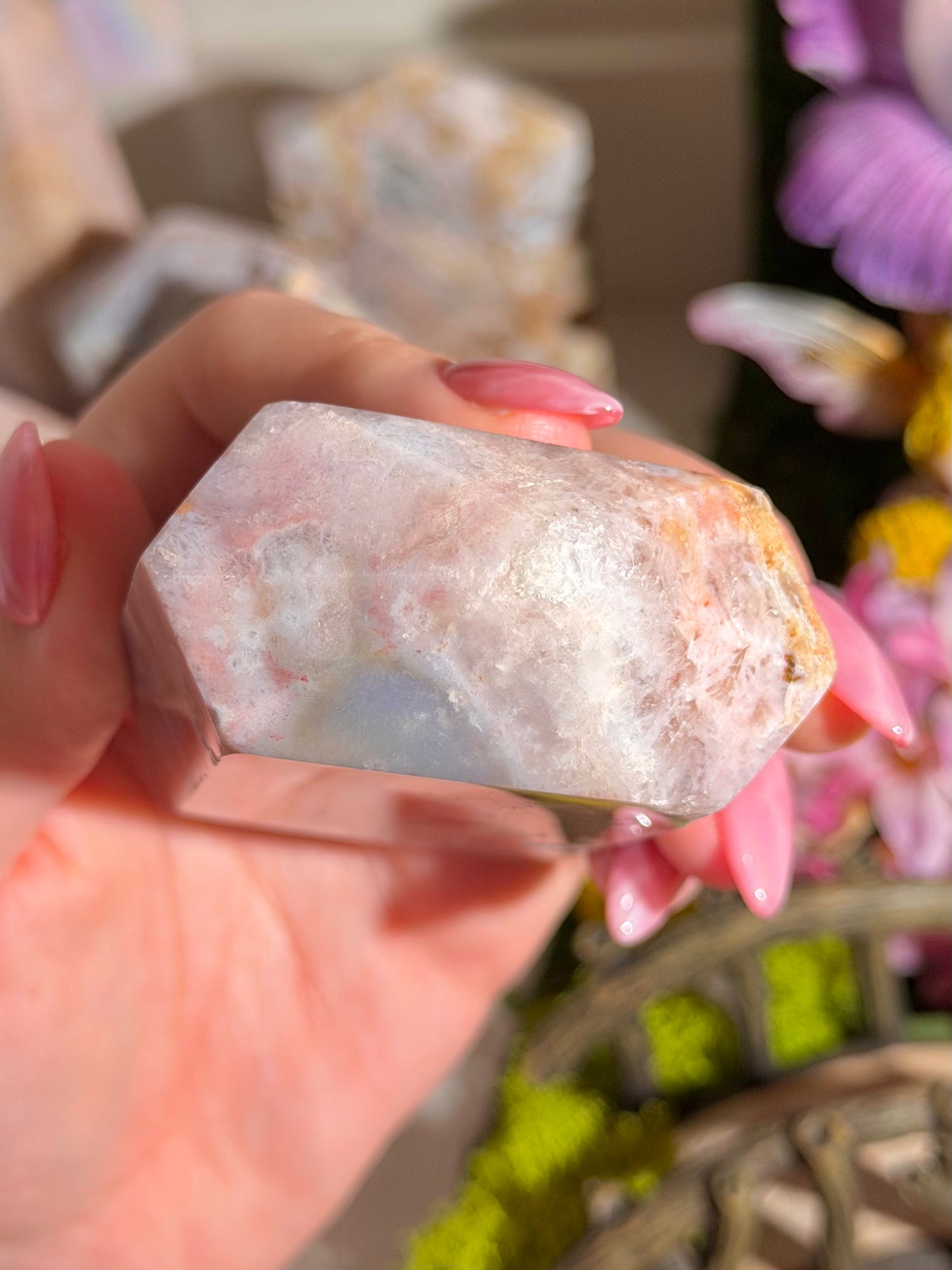 Pastel pink amethyst tower from Brazil