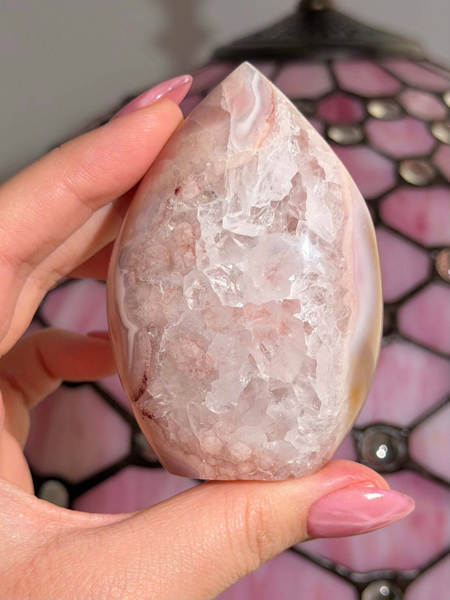 Flower agate x pink amethyst flame