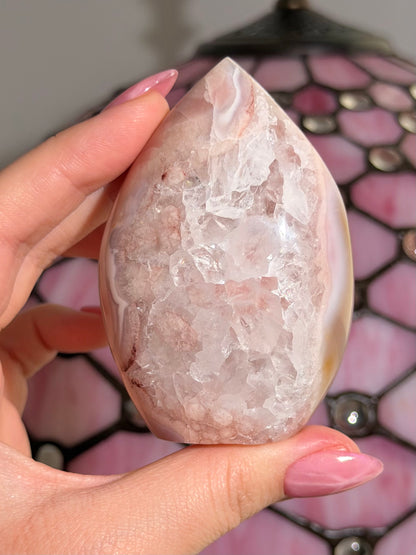 Flower agate x pink amethyst flame
