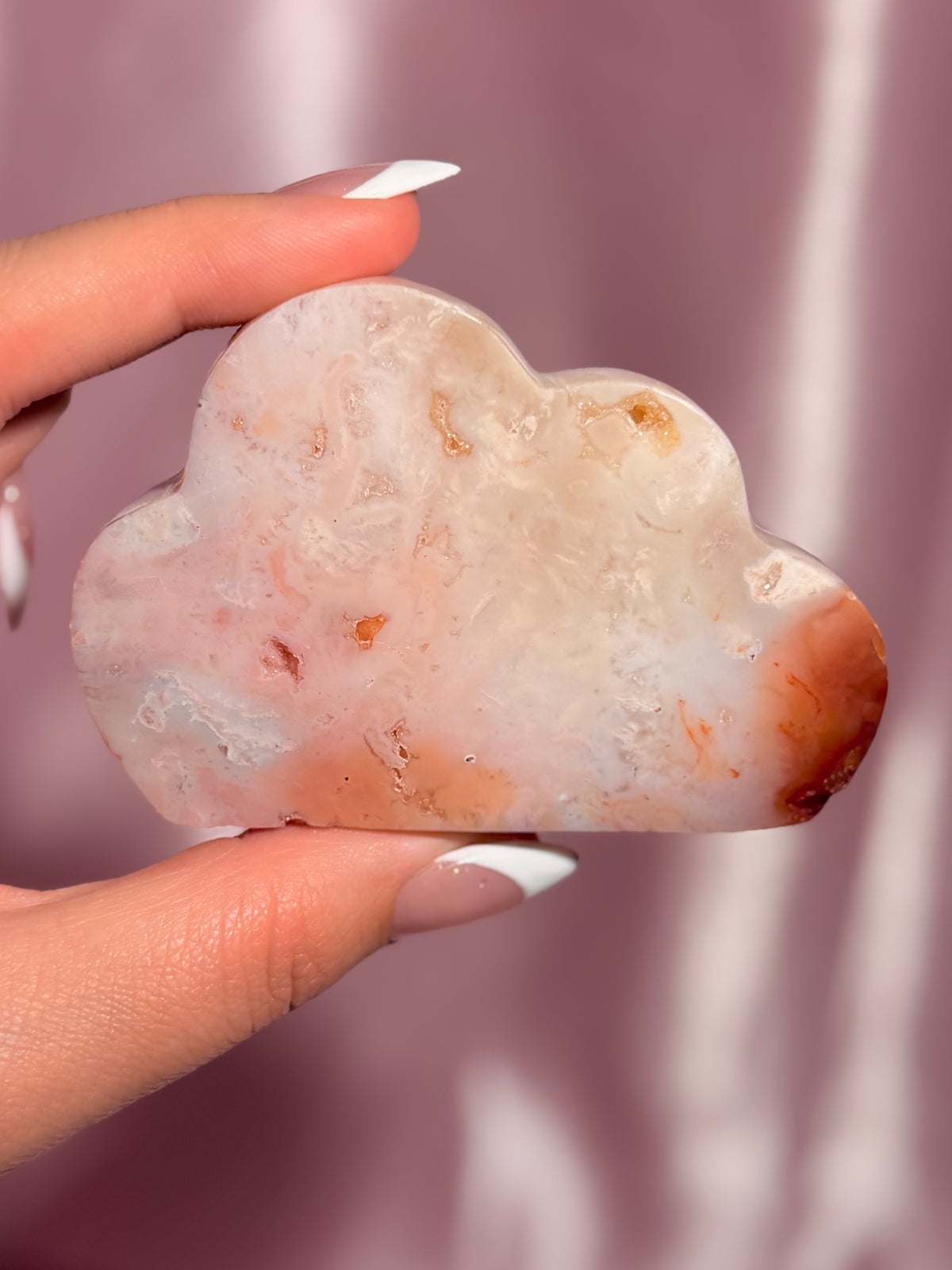 Indonesian Pink Carnelian Cloud Carving