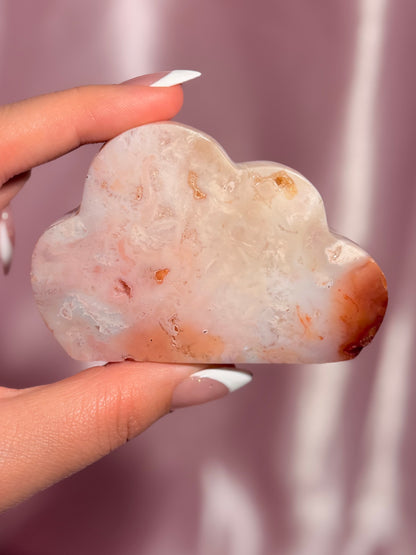 Indonesian Pink Carnelian Cloud Carving