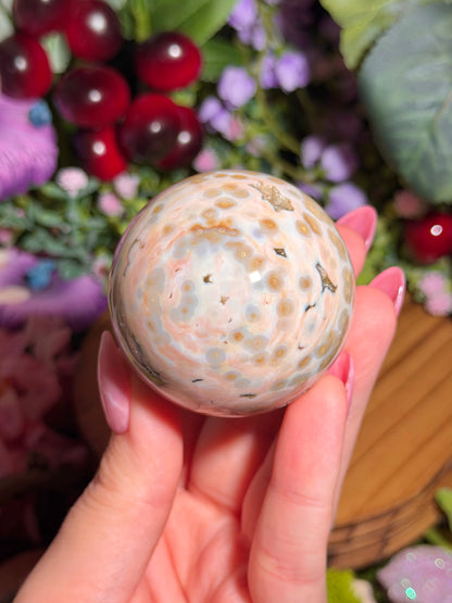 Pink 8th Vein Ocean Jasper sphere