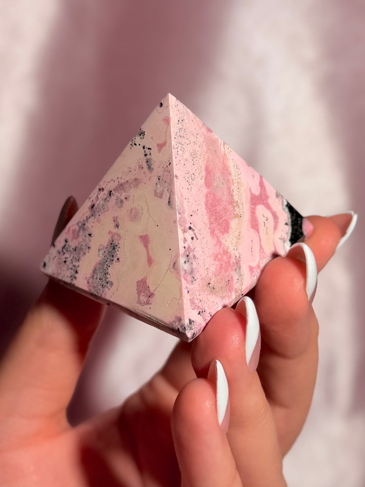 Peruvian Pink Rhodonite Pyramid
