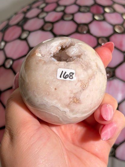 Pastel purple Pink amethyst x flower agate sphere
