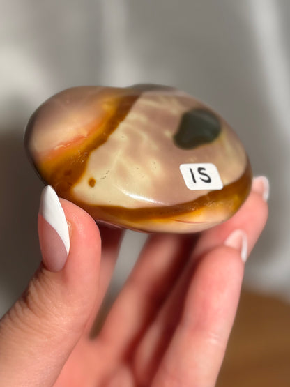 Pink polychrome jasper heart