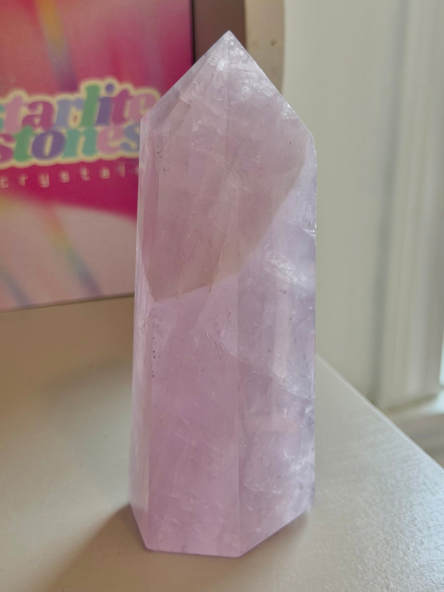 Pastel lavender rose quartz tower