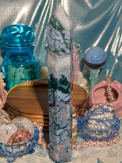 Moss agate tower
