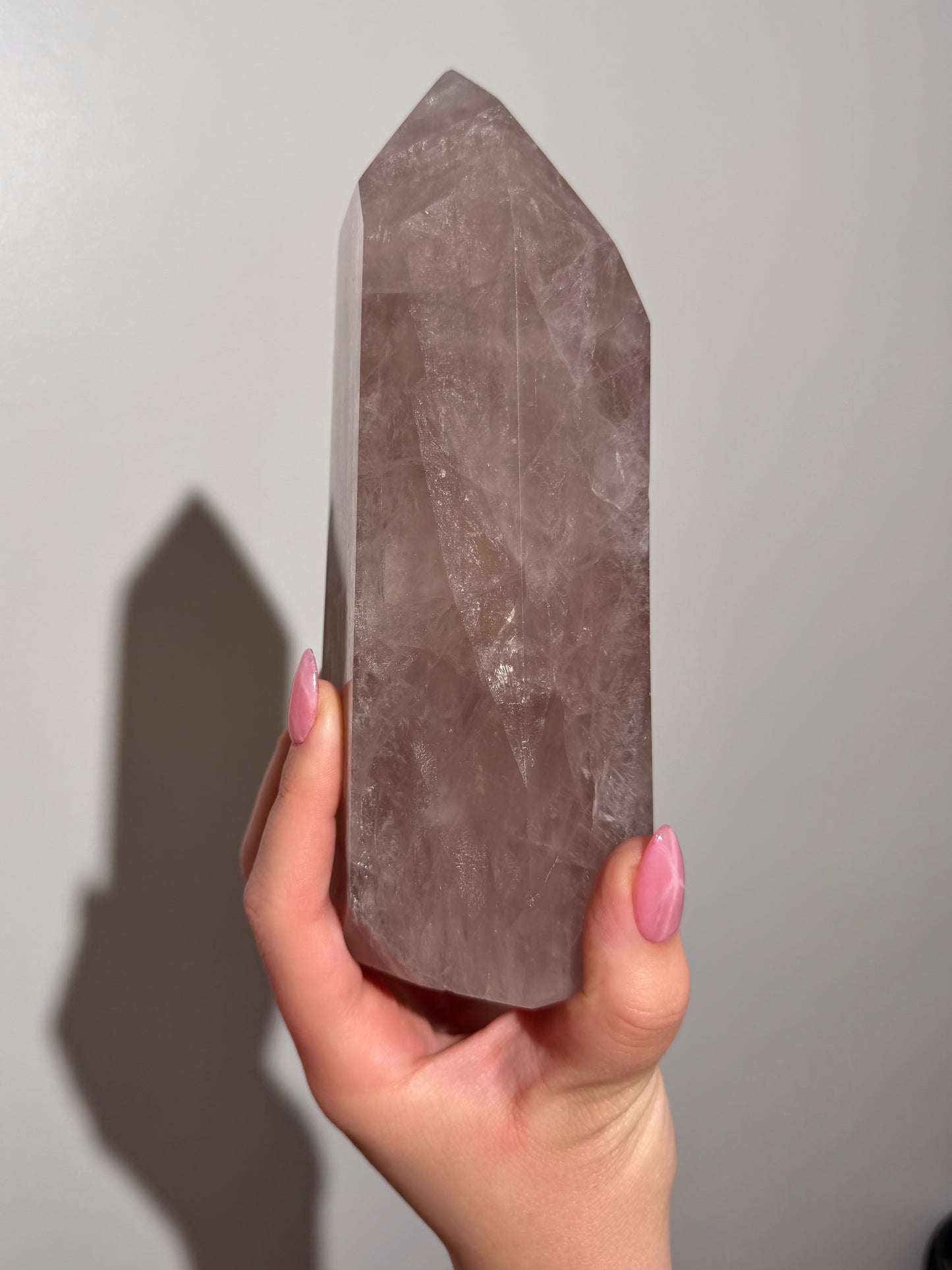 Statement Purple “iced tea” star rose quartz tower