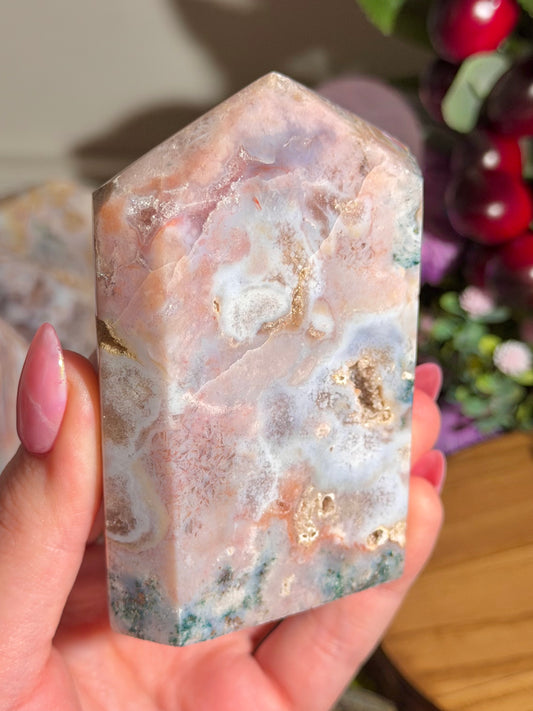 Pastel pink amethyst tower from Brazil