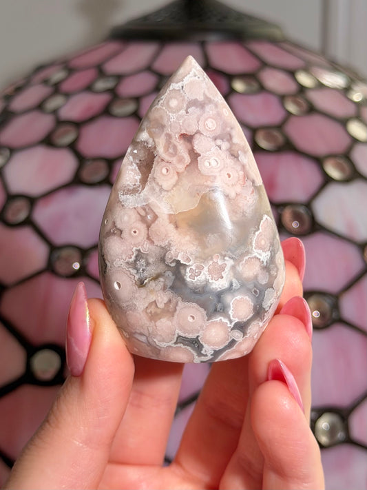 Flower agate x pink amethyst flame