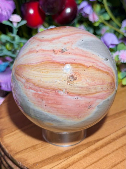 "Baby chicken" zebra jasper sphere