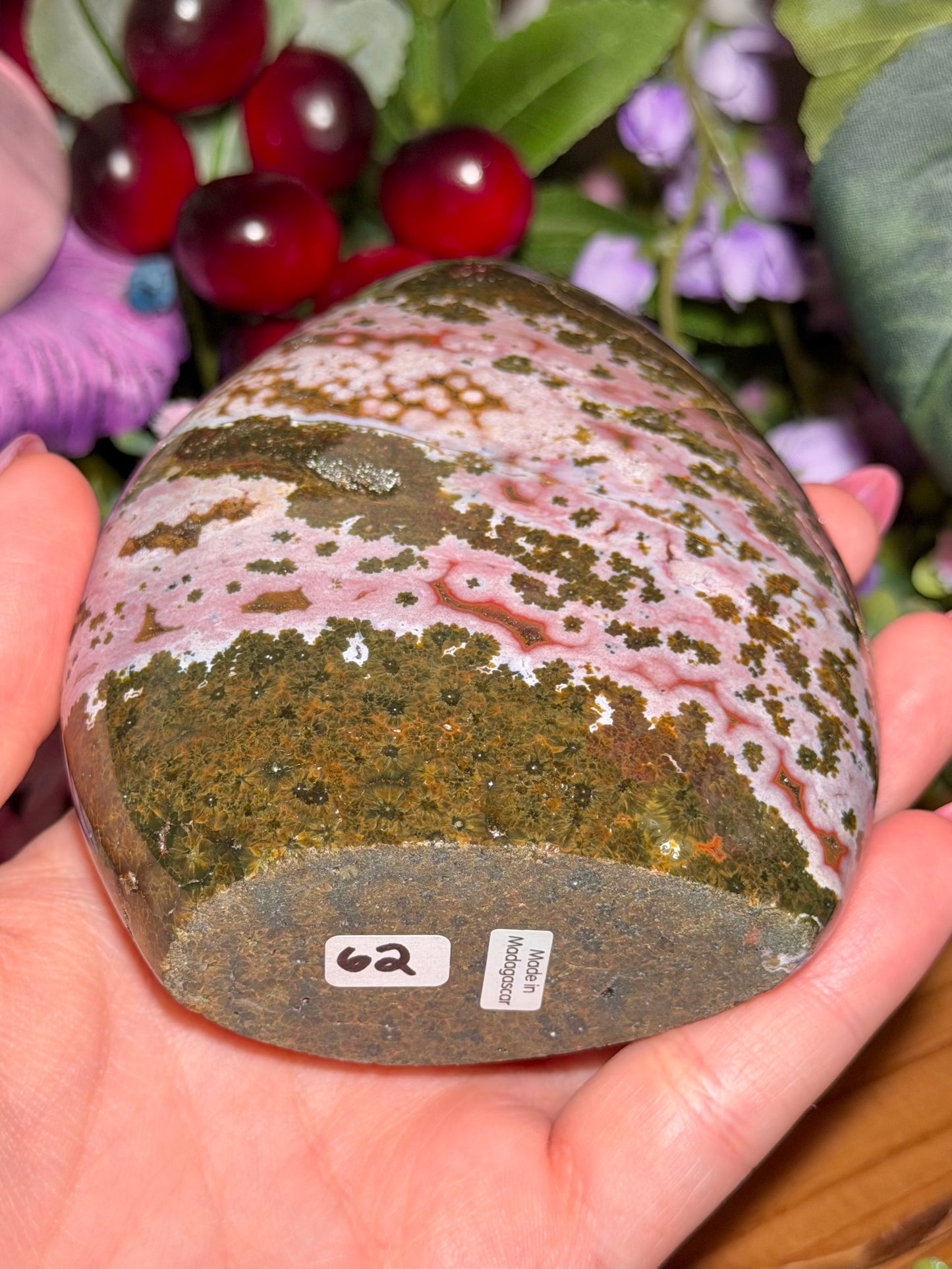 Pink & green Kabamby Ocean Jasper freeform