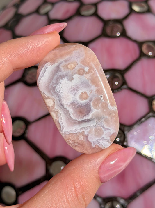 Pastel flower agate palmstone