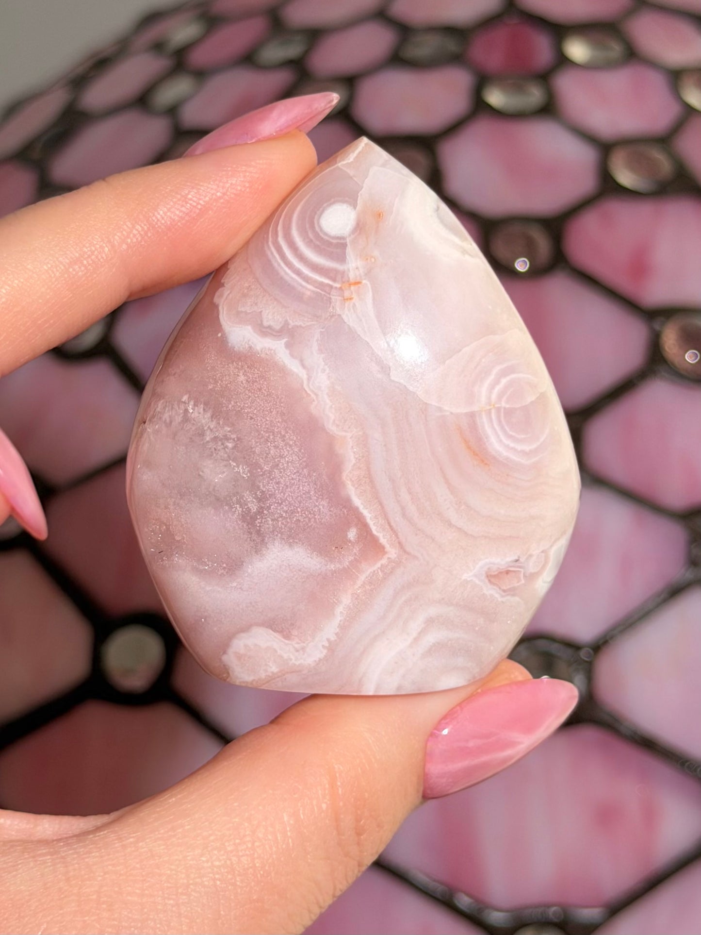 Flower agate x pink amethyst flame