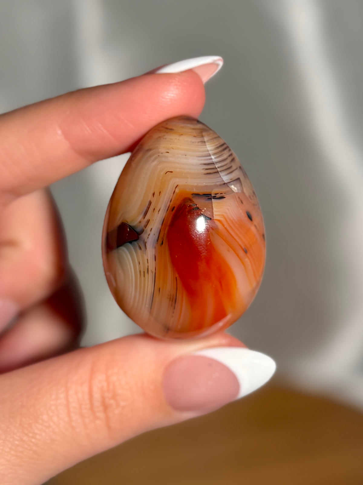 Speckled “koi fish” carnelian egg