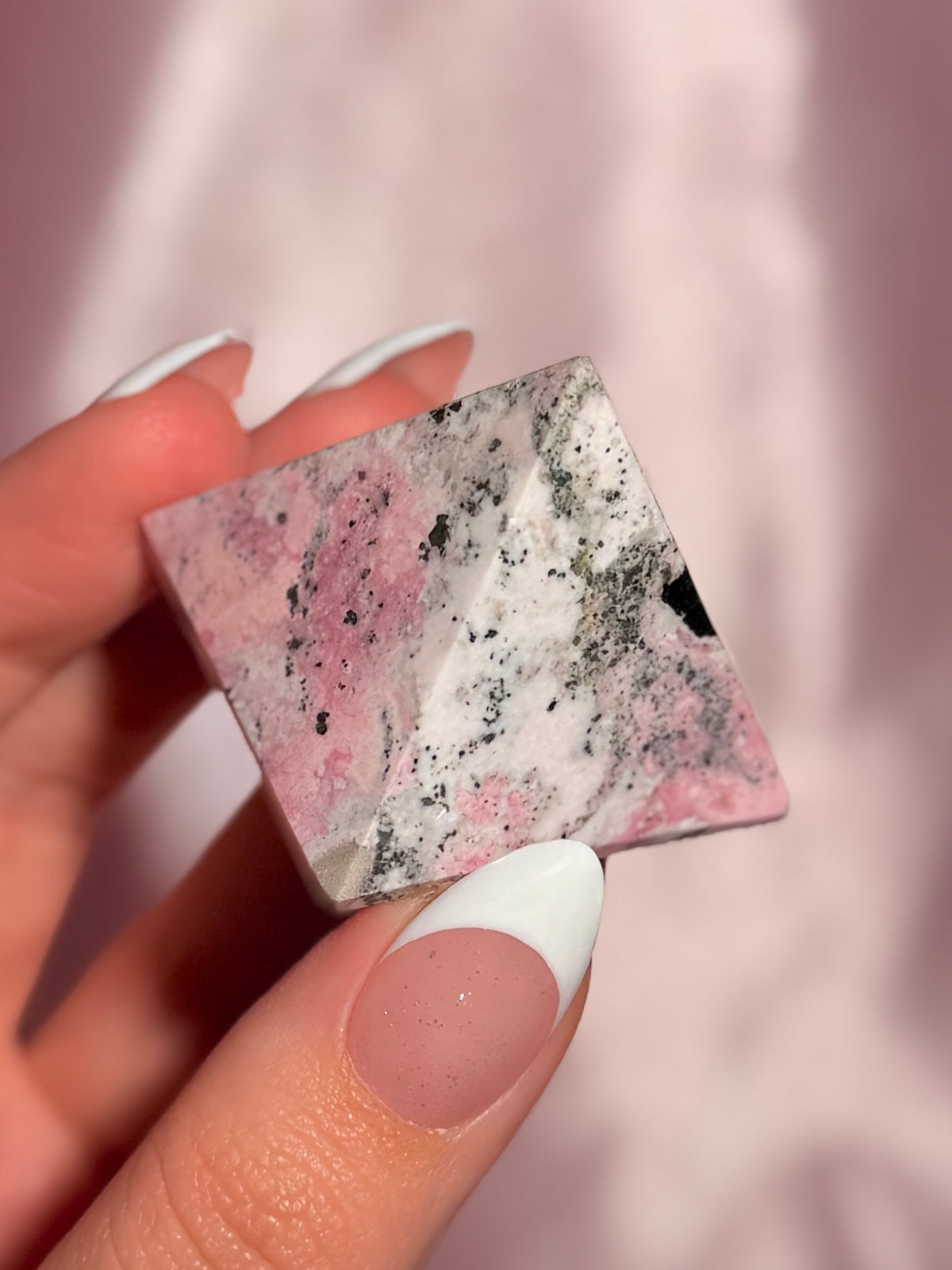 Peruvian Pink Rhodonite Pyramid