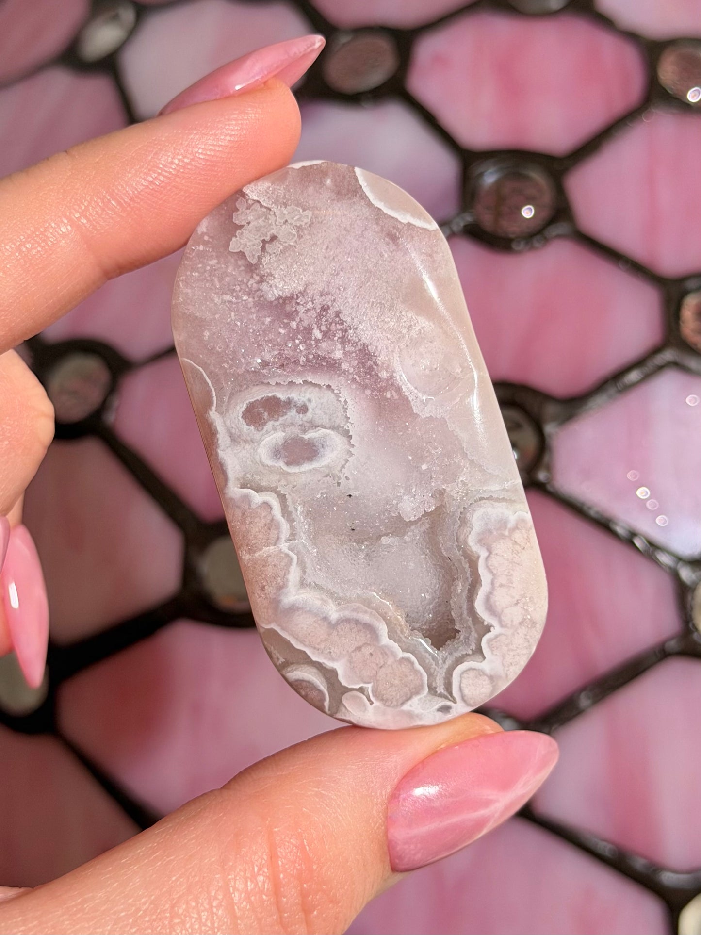 Pastel flower agate palmstone