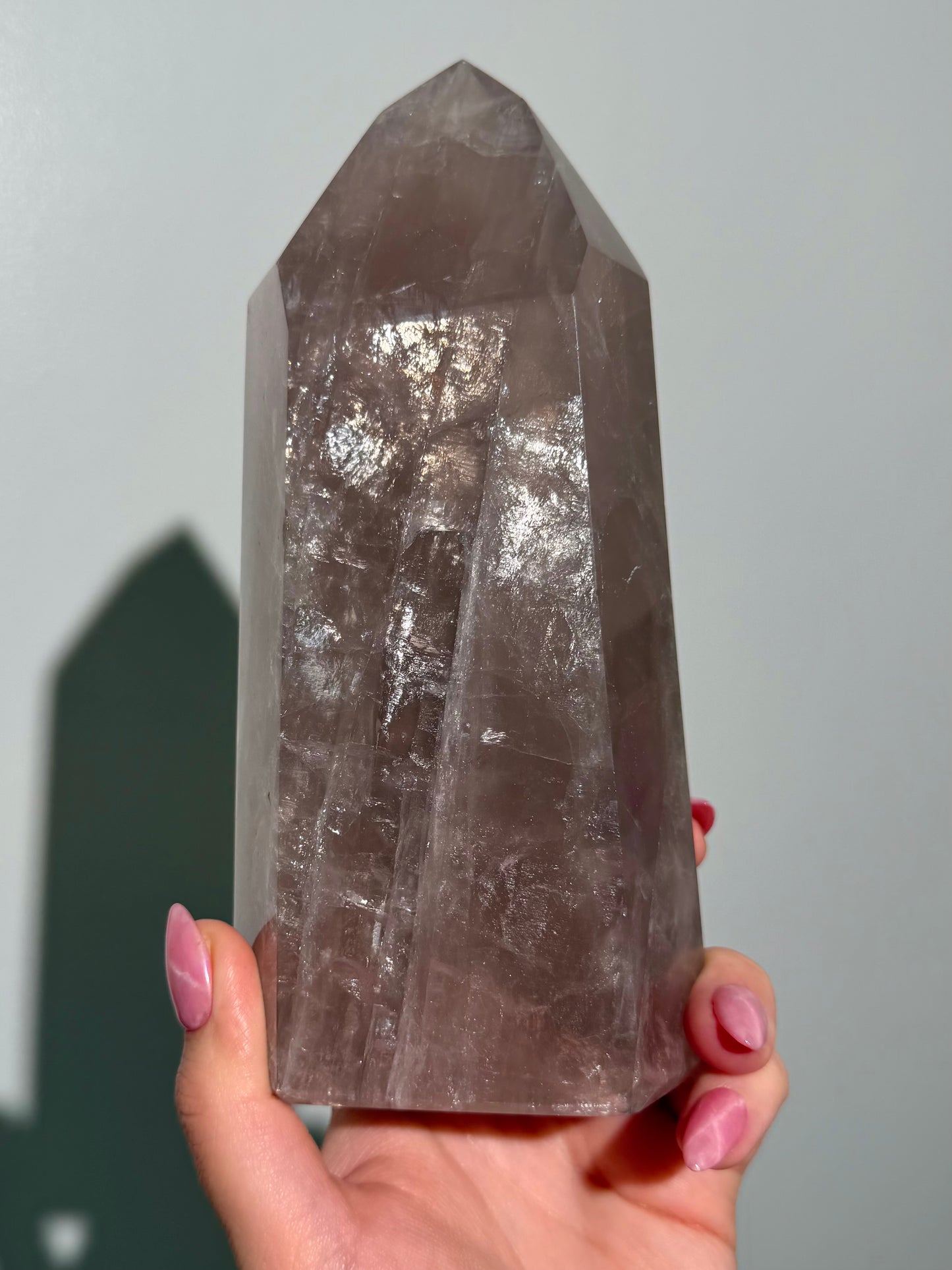Statement Purple “iced tea” star rose quartz tower