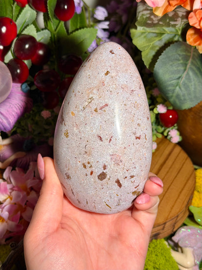 Pastel purple "fuzzy sweater" sea jasper freeform