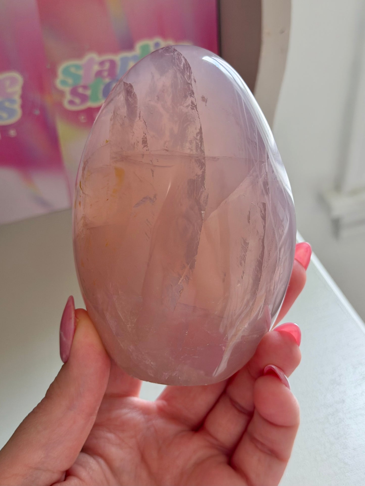 Glowy rose quartz freeform
