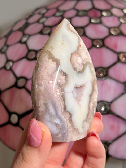 Flower agate x pink amethyst flame