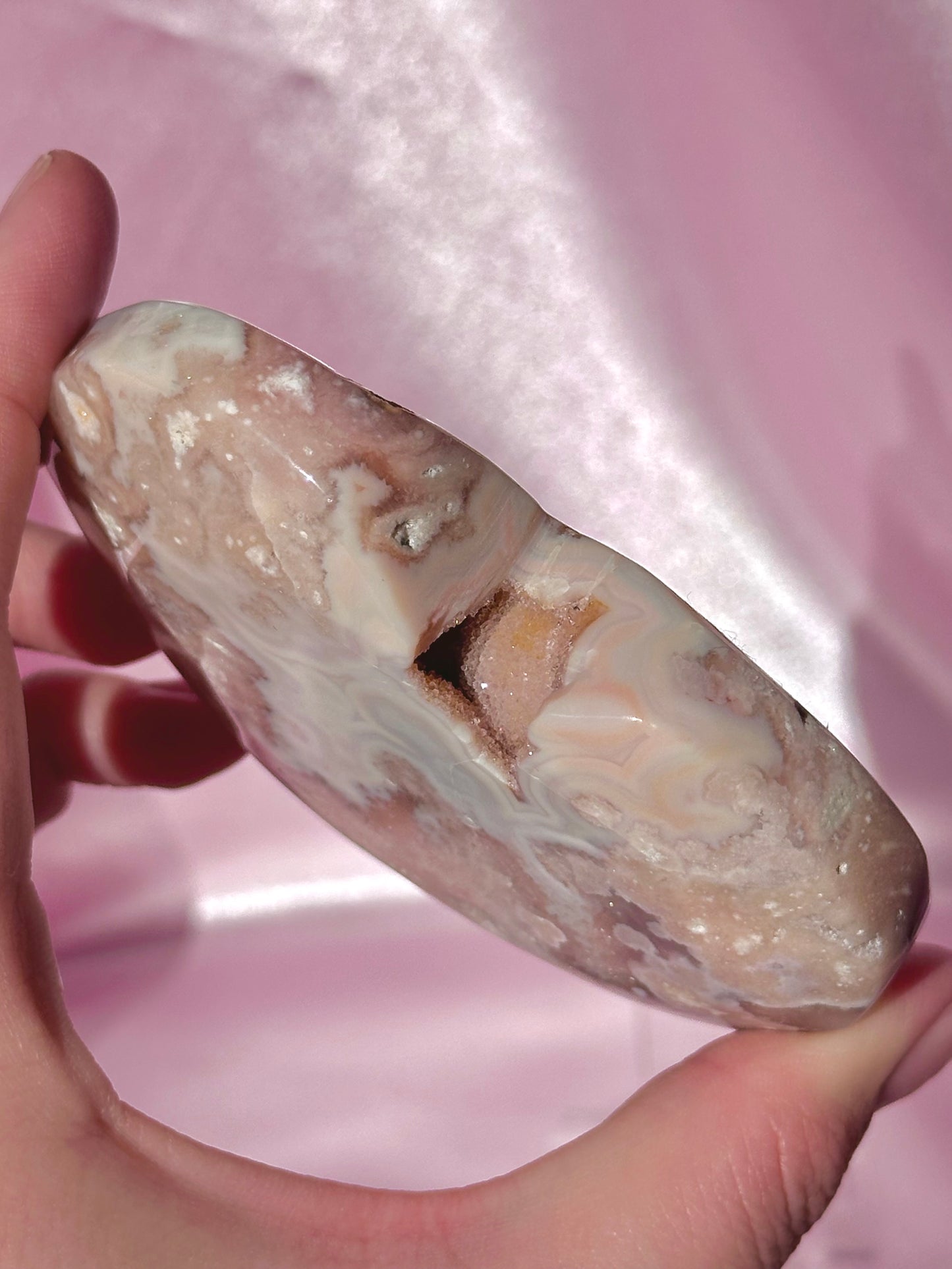 Flower agate heart (D)