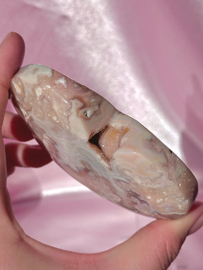 Flower agate heart (D)