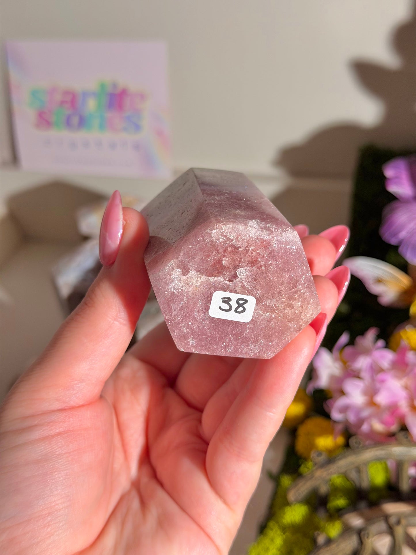 Sparkly purple pink amethyst tower from Brazil
