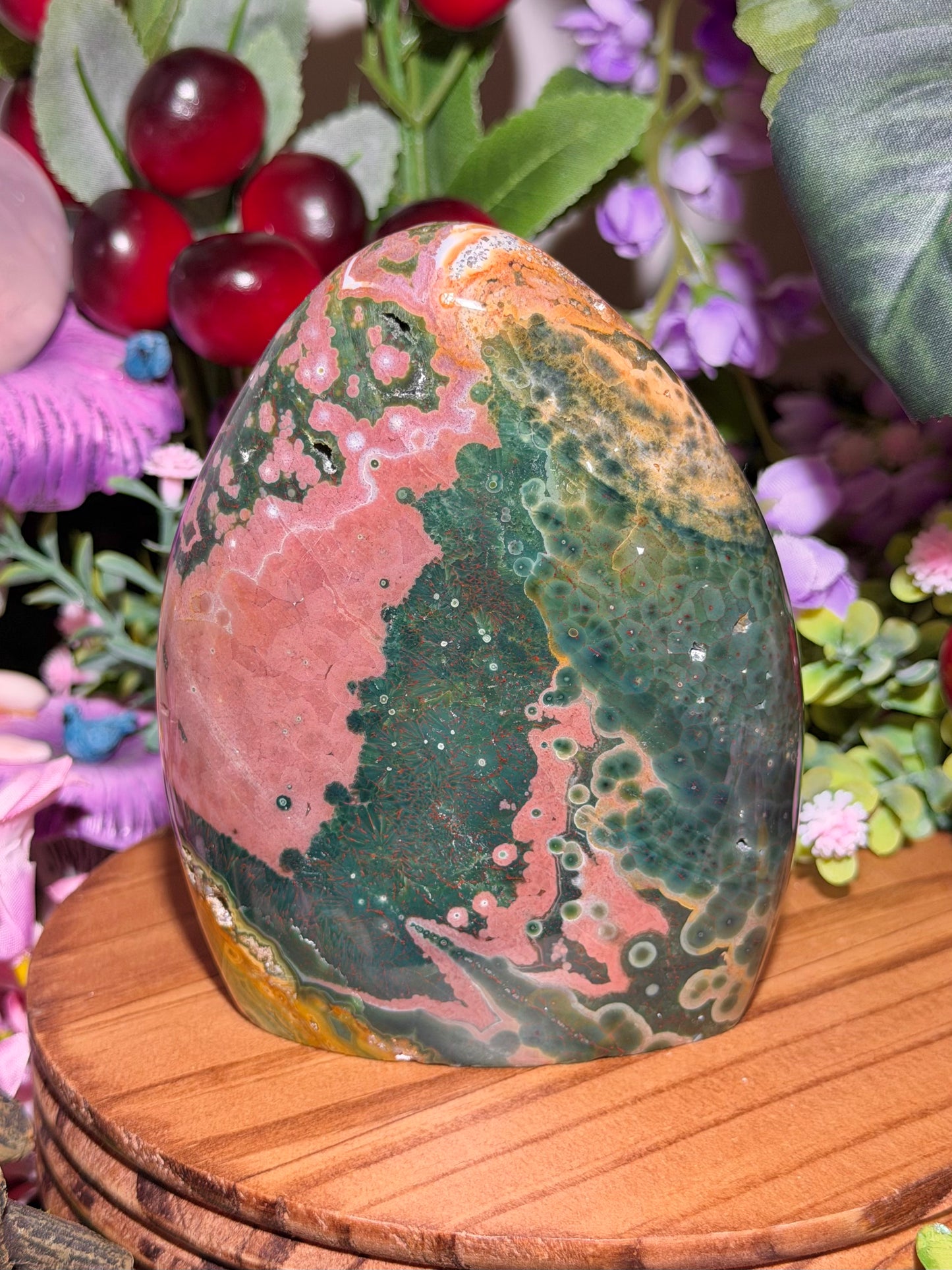 Pink & green Kabamby Ocean Jasper freeform