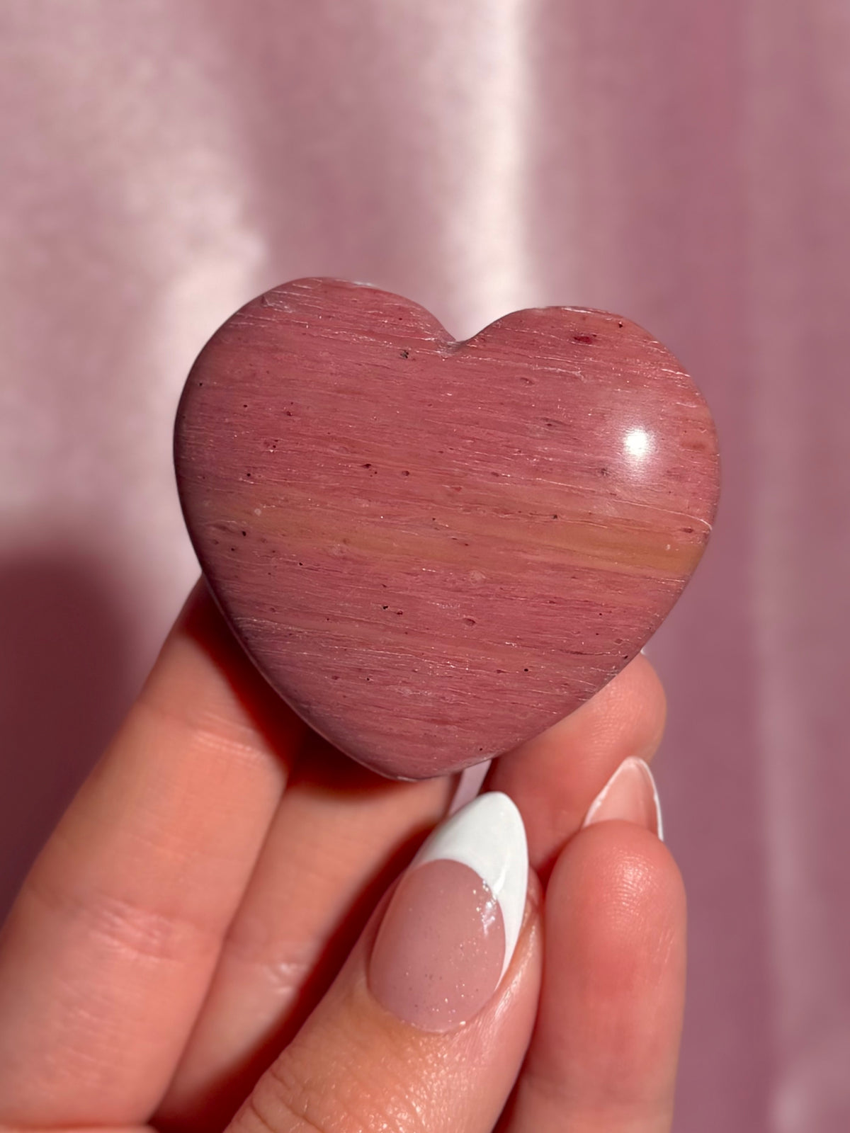 Pink Petrified Wood Heart Carving ⟢ Intuitively Selected