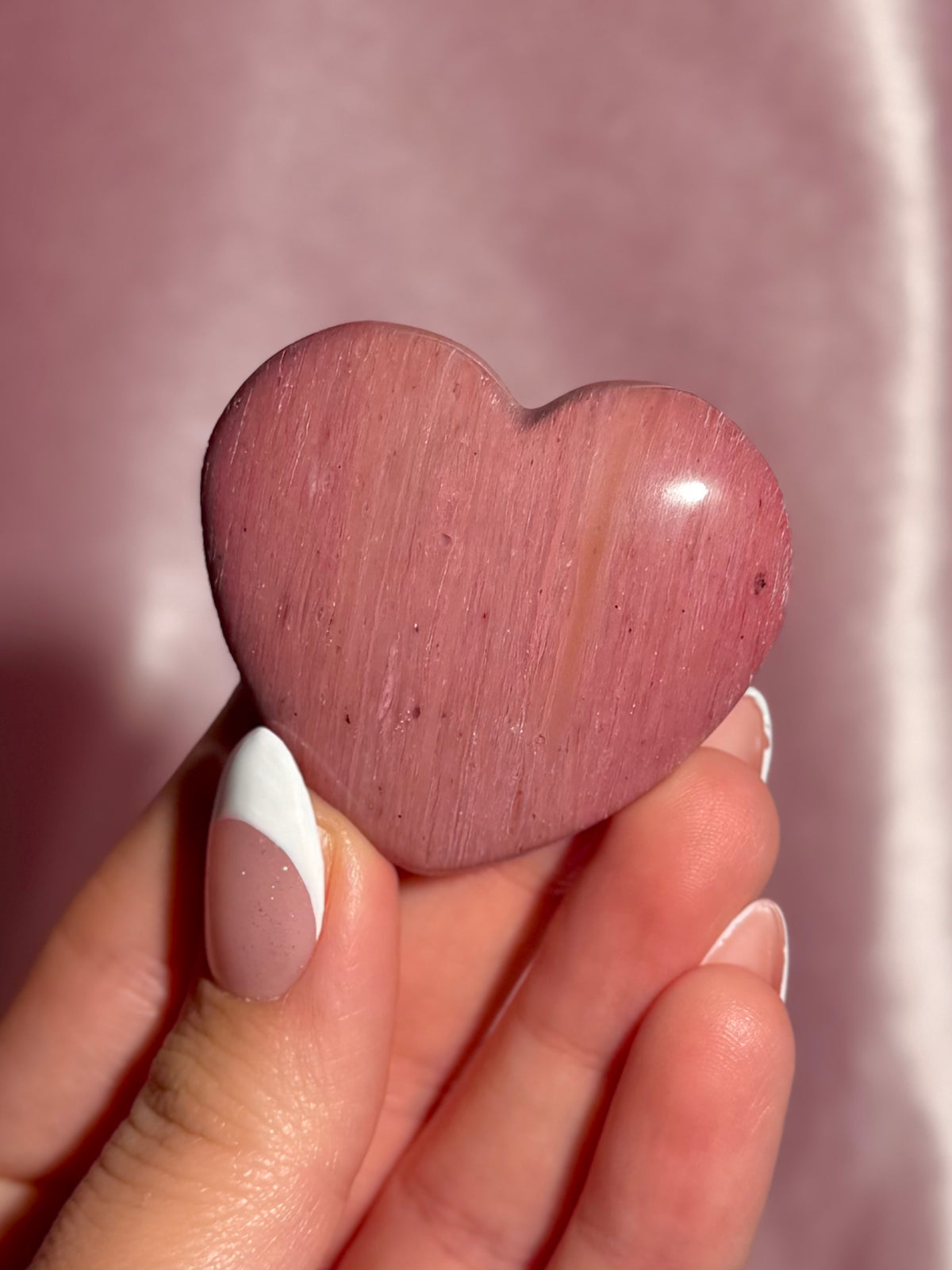 Pink Petrified Wood Heart Carving ⟢ Intuitively Selected