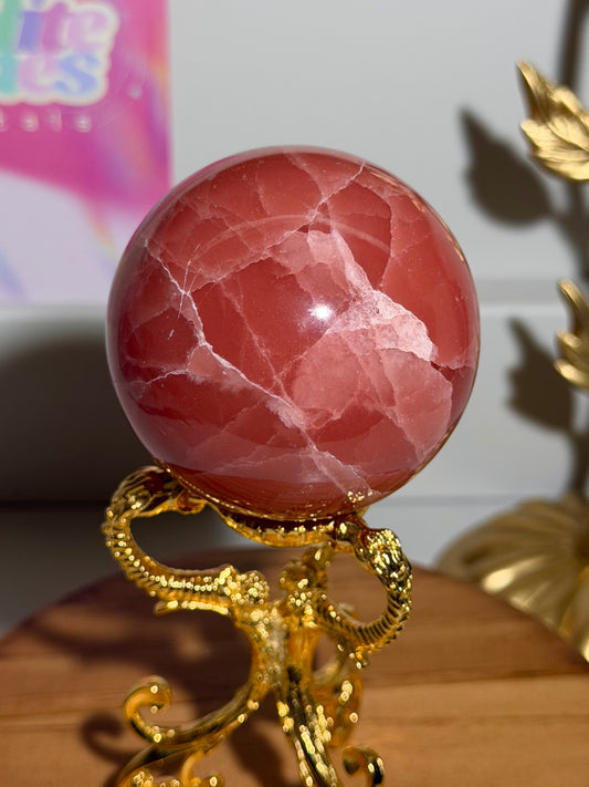 Rose calcite sphere from Pakistan