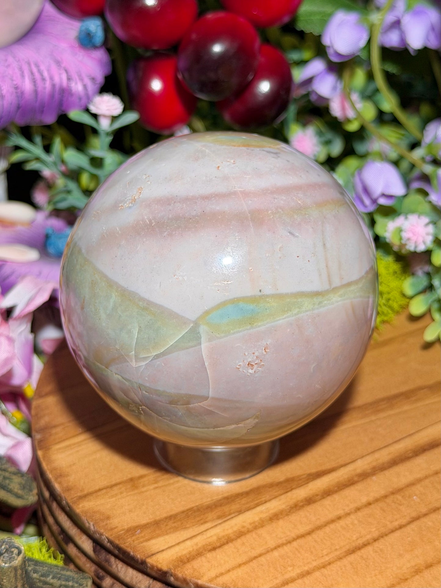 Fairy purple sea jasper sphere