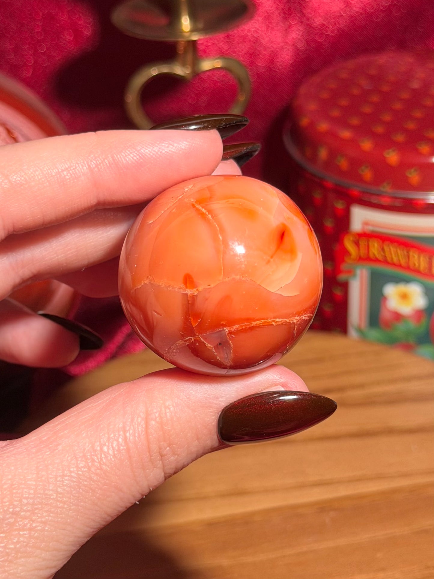 Peachy pastel carnelian egg