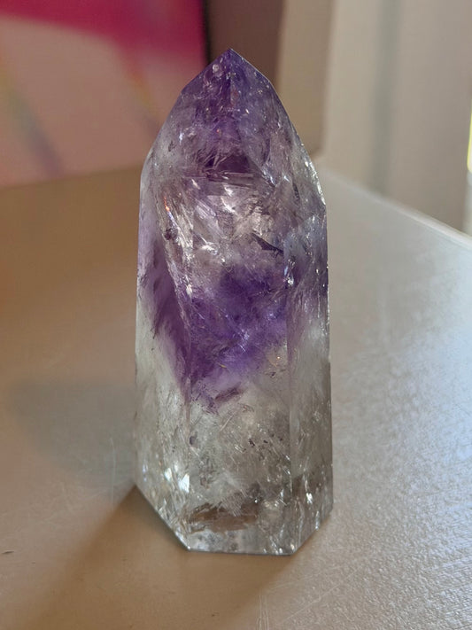 Purple phantom amethyst tower from Brazil