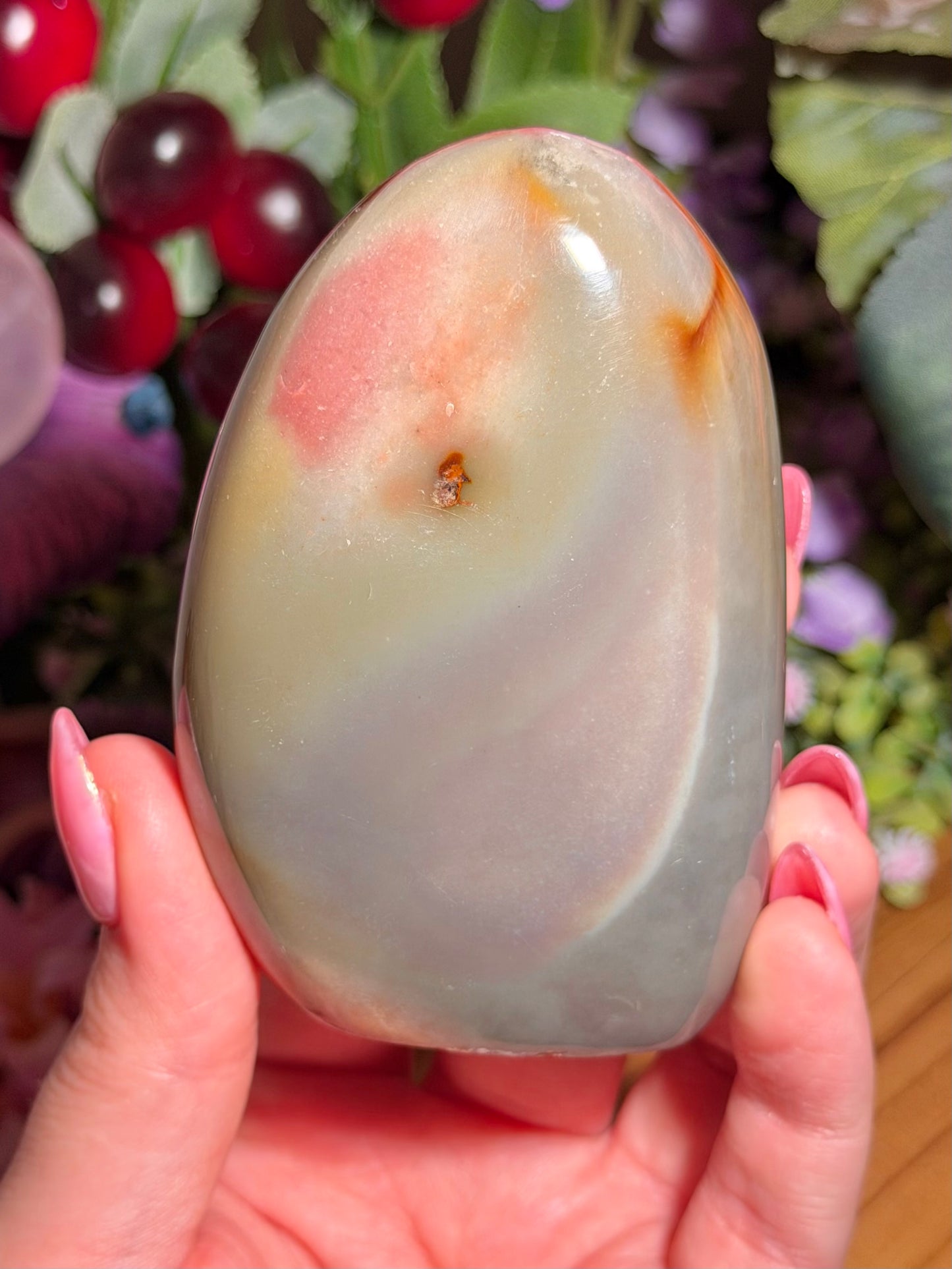 Pastel blue polychrome jasper freeform