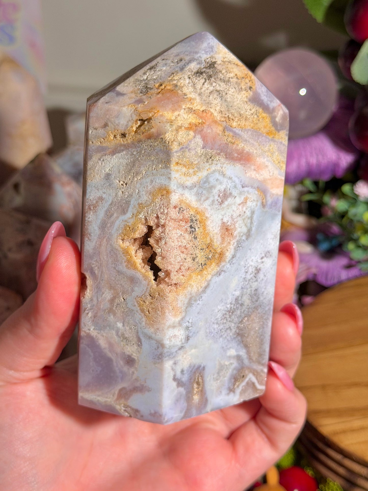 Pastel pink amethyst tower from Brazil