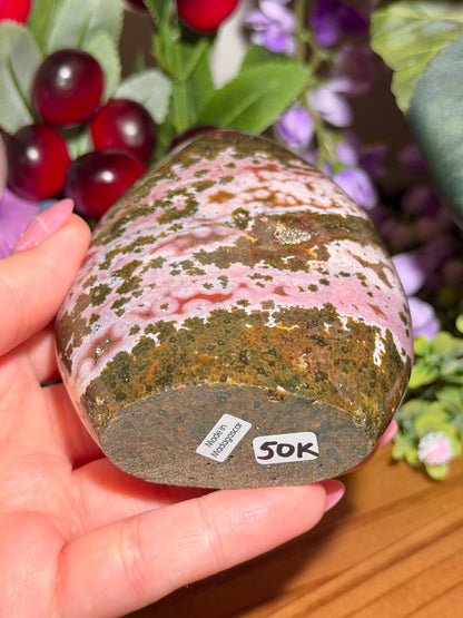 Pink & green Kabamby Ocean Jasper freeform