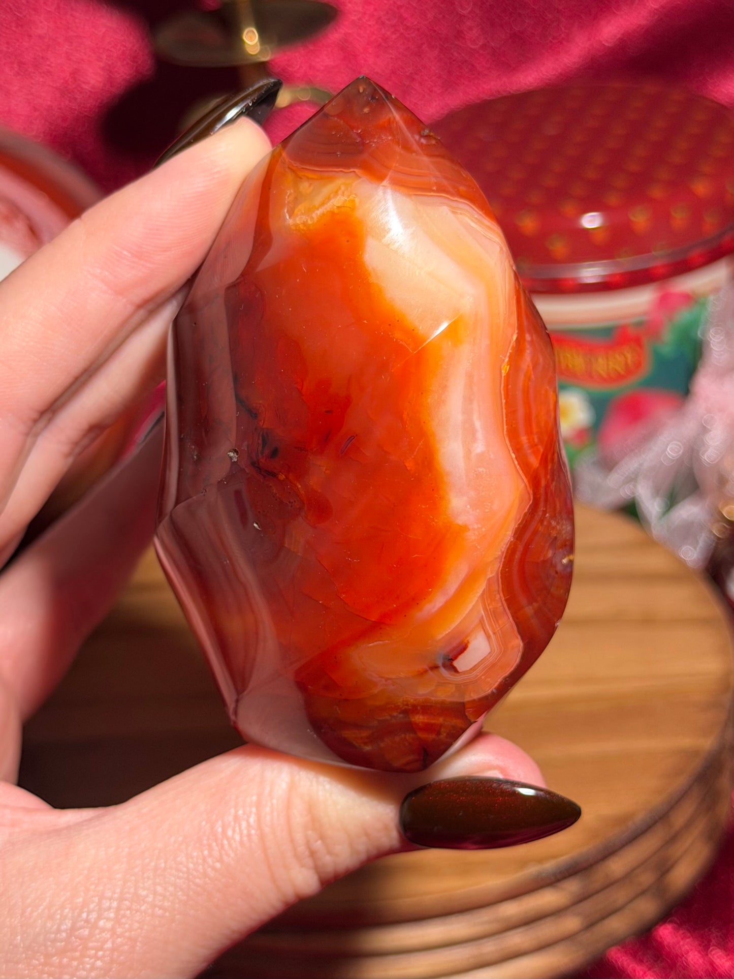 Strawberry banana carnelian flame *personal collection release